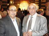 الدكتور أحمد برقاوي والإعلامي نصري الصايغ في حفل إطلاق مؤسسة لقاء الثقافية