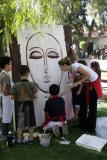من أجواء ورشة العمل الفنية لتلامذة المدرسة الوطنية في قلعة دمشق