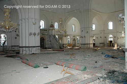 الأضرار التي تعرض لها مسجد خالد بن الوليد في حمص