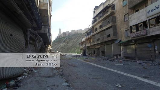 الأضرار في المنطقة المحيطة بقلعة حلب