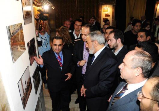 الأستاذ عمران الزعبي وزير الإعلام في حفل افتتاح المعرض