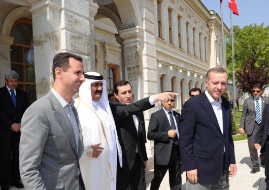 السيد الرئيس وسمو أمير قطر مع السيد رجب طيب أردوغان رئيس وزراء تركيا