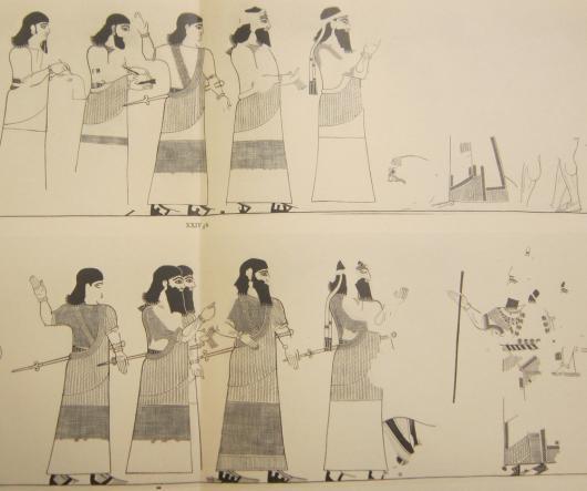 نماذج الرسومات الجدارية المكتشفة ضمن القصر الآشوري في تل برسيب