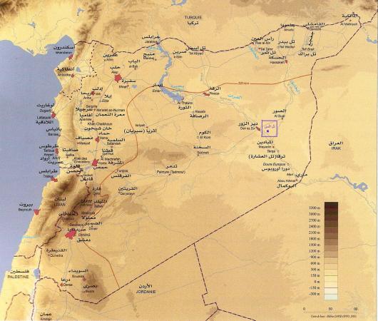 موقع تل السن على خريطة سورية