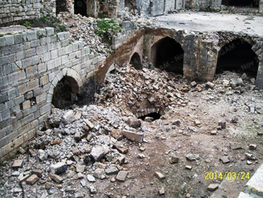 مشاهد من الوضع الراهن لقلعة الحصن في محافظة حمص
