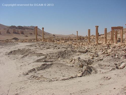 الأضرار التي تعرّض لها معسكر ديوقلسيان في تدمر
