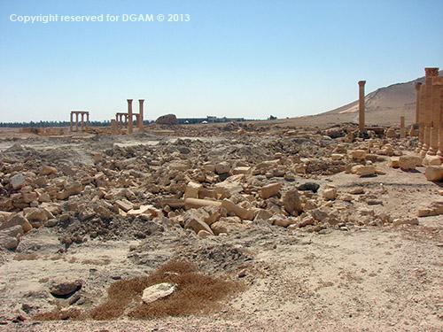 الأضرار التي تعرّض لها معسكر ديوقلسيان في تدمر